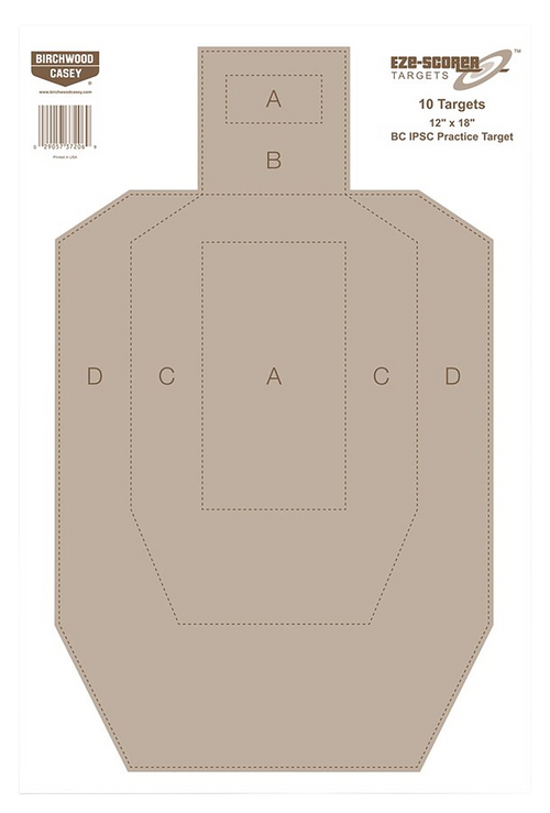 Birchwood Casey EZE-Scorer IPSC Paper Hanging Target, Tan - 37018