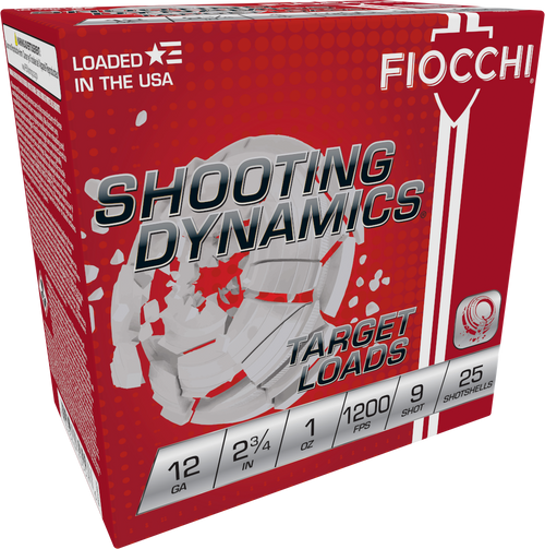 Fiocchi Shooting Dynamics Plastic 12 Gauge 1 oz #9 Shot 25 Round Box - 12SD1H9
