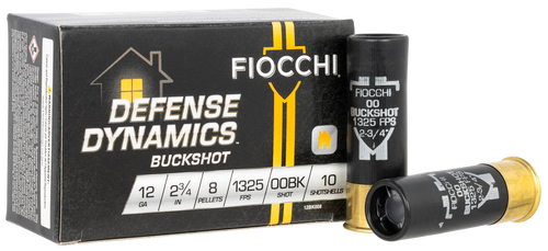 Fiocchi Defense Dynamics Plastic 12 Gauge 2.75" 00 Buck 10 Round Box - 12BK008