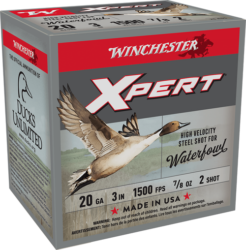 Winchester Xpert Steel 20 Gauge 3" 7/8 oz #2 Shot 25 Round Box - WEX2032