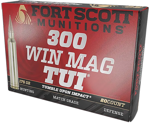 Fort Scott Munitions 300 Win Mag 175gr Solid Copper Spun Rifle Ammo, 20rd Box - 300WM-175-SCV2