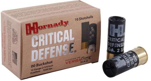 Hornady Critical Defense Plastic 12 Gauge 00 Buck 10 Round Box - 86240