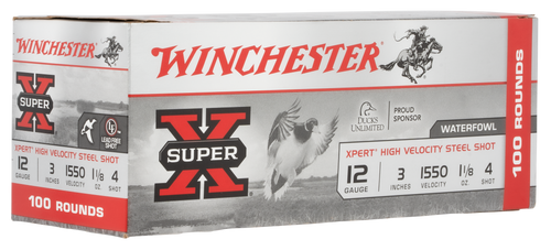 Winchester Super X Xpert High Velocity 12 Gauge 3" 1 1/8oz #4 Shot 100 Round Box - WEX1234VP