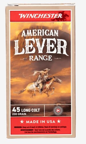 Winchester American Lever 45 Colt 250gr Lead Flat Nose Ammo, 50-Round Box - W45LCAL