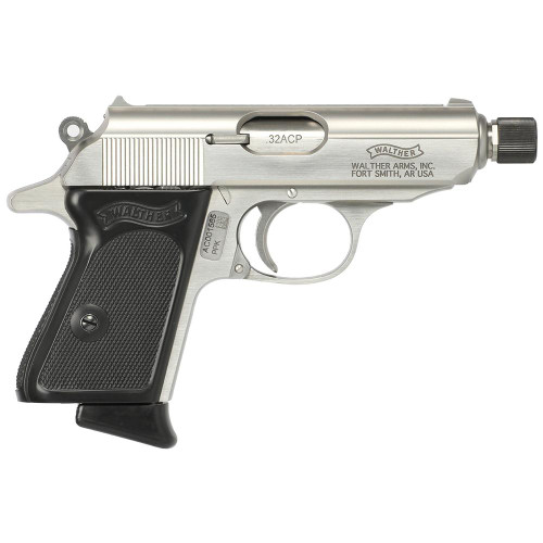 Walther PPK SD .32 ACP 3.3" 6+1rd Semi-Auto Pistol, Stainless Steel - 4796060