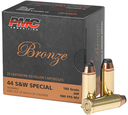PMC Bronze 44 S&W Special 180gr Jacketed Hollow Point Handgun Ammo, 25-Round Box - 44SB
