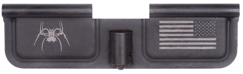 Spike's Tactical Ejection Port Door Spider and Flag AR-15, Black Phosphate Steel - SED7010