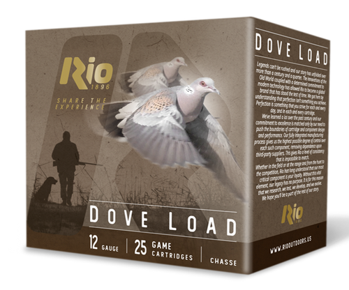 Rio Ammunition Lead Dove Load 12 Gauge 2-3/4" #8 Shot 25 Round Box - RDL288