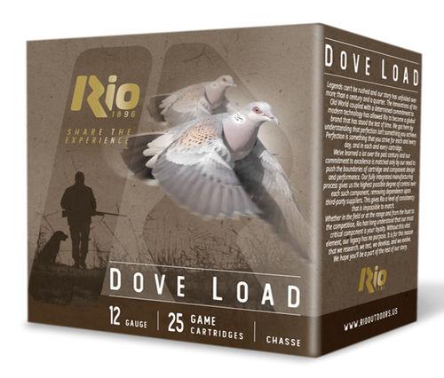 Rio Ammunition Lead Dove Load 12 Gauge 2-3/4" #8 Shot 25 Round Box - RDL328