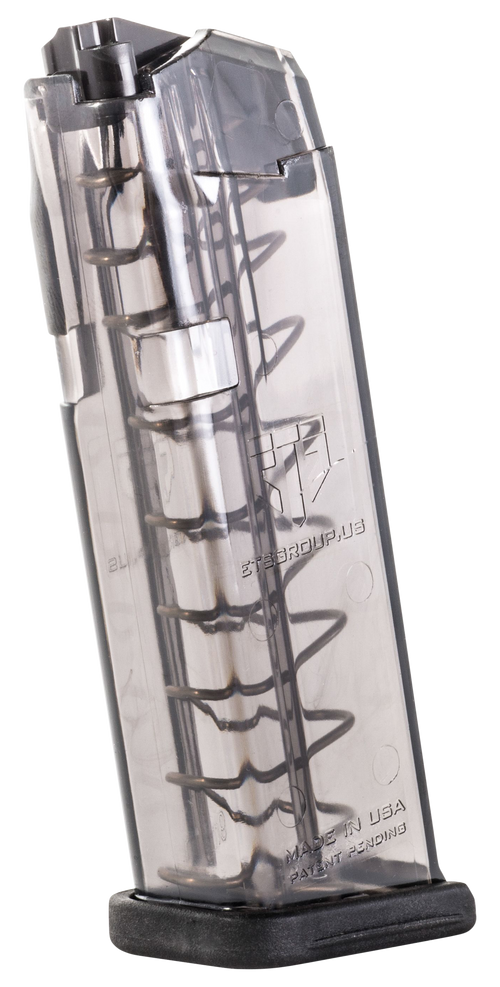 Elite Tactical Systems Group Glock 19/26 9mm 10rd Magazine, Carbon Smoke - SMKGLK1910