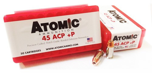 Atomic Ammunition 45 ACP +P 185gr Bonded Match Hollow Point Handgun Ammo, 50-Round Box - 00412