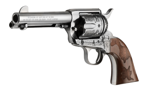 Pietta Cowpoke .357 Mag 4.75" Revolver, Old Silver Engraved - PFI357CP434EW