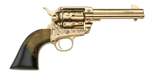 Pietta Keeper of the Plains 357 Magnum 4.75" Revolver, Gold Engraved - PFI357KOP434EP