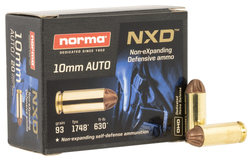 Norma NXD 10mm Auto 93gr Handgun Ammunition, 20 Rounds - 611340020