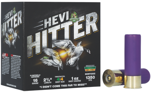 HEVI-Shot HEVI-Hitter Plastic 16 Gauge 2-3/4" #4 Shot 25 Round Box - HS29164