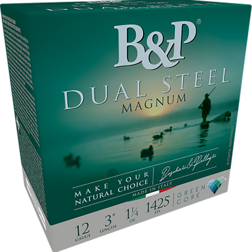 B&P Ammunition Dual Steel 12 Gauge 3" 1 1/8oz #2/3 Shot 10 Round Box - 12B8DS23