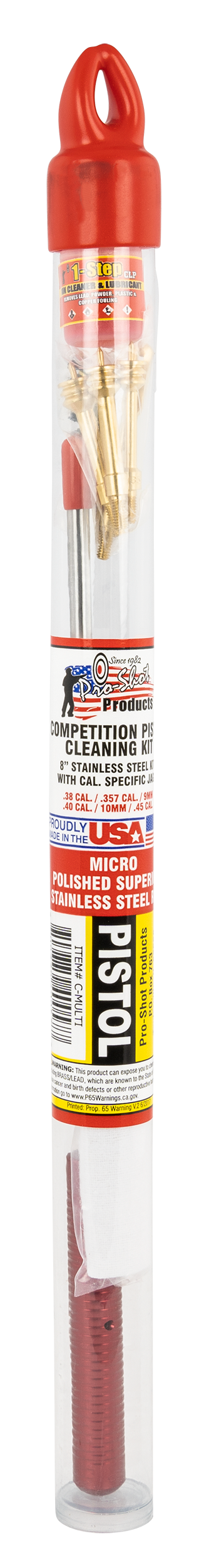 Pro-Shot Competition Tube Cleaning Kit .38/.45 Cal Pistol - CMULTI