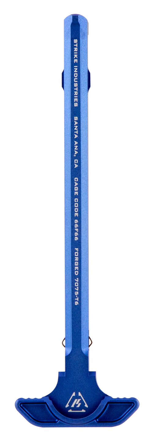 Strike Industries Latchless Charging Handle AR-15, Blue Anodized Aluminum - ARSLCHBLU