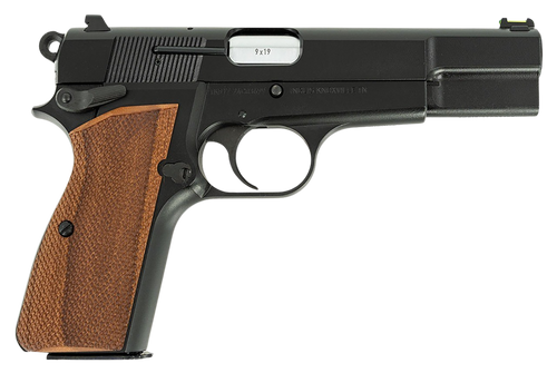 Inglis P-35 Hi-Power 9mm 4.7" 15rd Pistol, Black Cerakote with Walnut Grips - 12000009