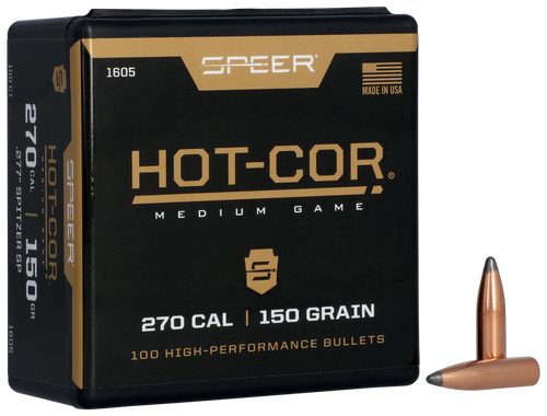Speer Hot-Cor .277 Cal 150gr Spitzer Soft Point Reloading Bullets - 1605