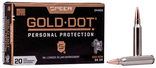 Speer Gold Dot Personal Protection 223 Rem 55gr Soft Point Rifle Ammo, 20 Rounds - 24468