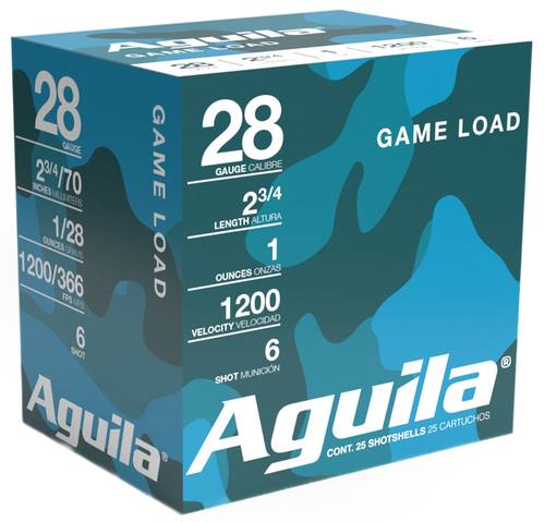 Aguila Game Load Plastic 28 Gauge 2.75" 1oz #6 Shot 25 Round Box - 1CHB2836