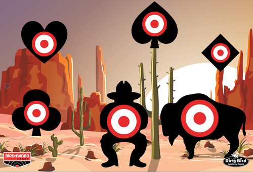 Birchwood Casey Dirty Bird Aces High Paper Target 12" x 18" 6 Pack - BC-35776