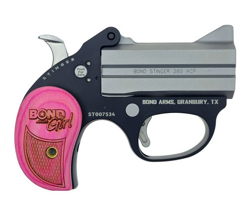 Bond Arms Stinger Girl 380 ACP 3" 2rd Break-Action Derringer, Stainless/Pink - BASLBG380ACP