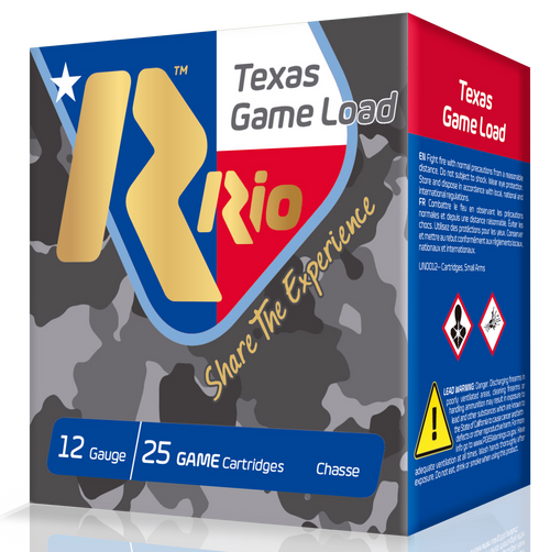 Rio Ammunition Plastic 12 Gauge 2.75" 1.25oz #6 Shot 25 Round Box - TGHV366TX