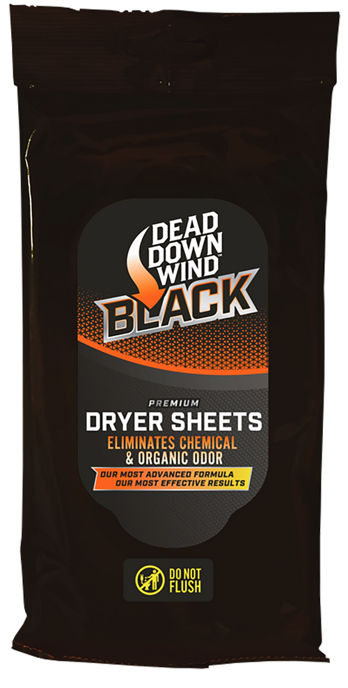 Dead Down Wind Black Premium Dryer Sheets Odor Eliminator, Unscented - 117019