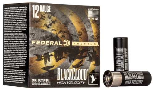 Federal Black Cloud FS High Velocity Steel 12 Gauge 3" 1 1/8 oz #4 Shot 25 Round Box - PWBXH1434