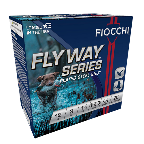 Fiocchi Flyway Steel 12 Gauge 3" 1 1/8 oz BB Shot 25 Round Box - 123STBB