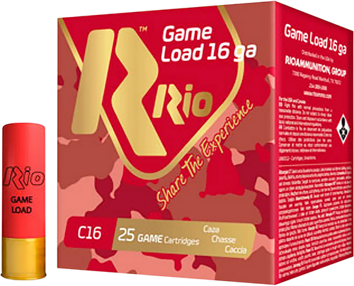 Rio Ammunition Game Load 16 Gauge 2.75" 1 1/8oz #8 Shot 25 Round Box - RCHV168