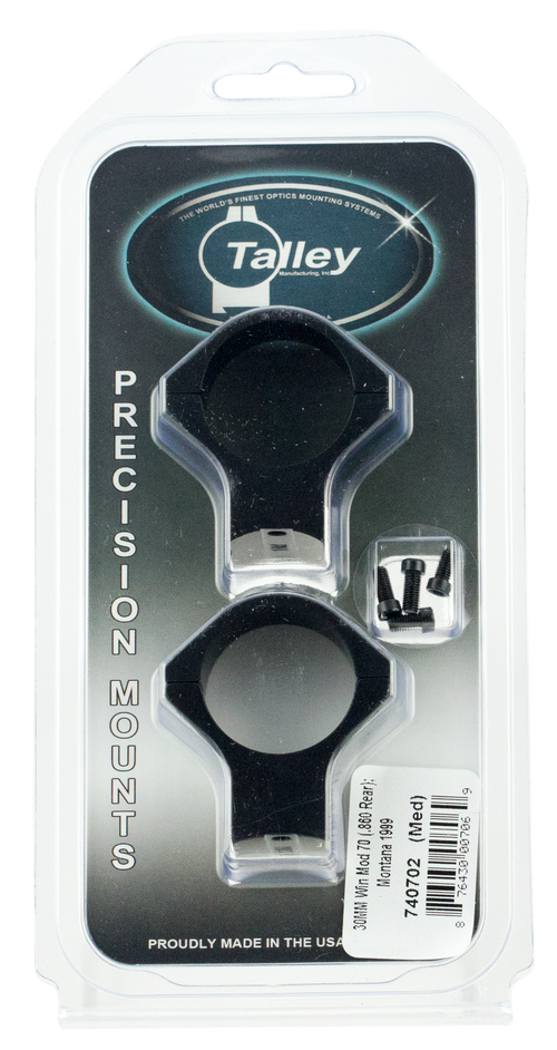 Talley Lightweight Scope Mount/Ring Combo, 30mm Medium Black Anodized - 740702