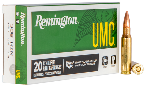 Remington UMC 308 Win 150gr Full Metal Jacket Rifle Ammunition, 20rd Box - 23715