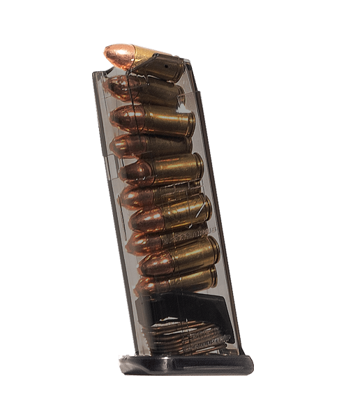 Elite Tactical Systems Group Glock 43X 9mm 10rd Handgun Magazine, Carbon Smoke - SMKGLK43X