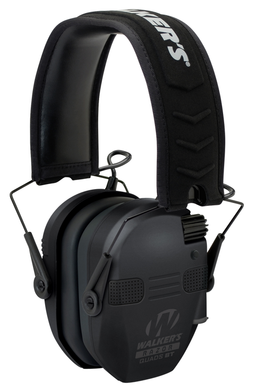 Walker's Razor Slim Electronic Quad Muff with Bluetooth, Black - GWP-RSEQM-BT