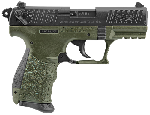 Walther Arms P22 Military .22 LR 3.42" 10+1 Pistol, OD Green/Black - 5120338