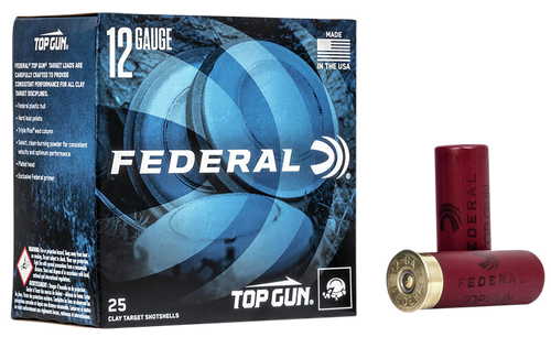 Federal Top Gun Plastic 12 Gauge 2.75" 1 1/8 oz #8 Shot 25 Round Box - TGL128