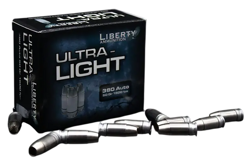 Liberty Ultra-Light .380 ACP 50gr Hollow Point Handgun Ammo, 20rd Box - LA-UL-380-055