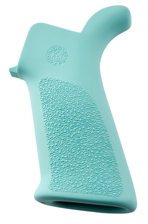 Hogue OverMolded Beavertail Cobblestone Aqua Blue Rubber Pistol Grip for AR-15, M16 - 13034