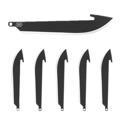 Outdoor Edge Drop Point Replacement Blades 3.5" 6-Pack Black - RR35K6C