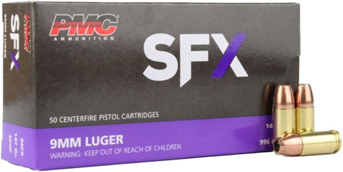 PMC 9mm Luger 147gr Starfire Hollow Point Ammo, 50 Round Box - PMC 9SFX-147GR