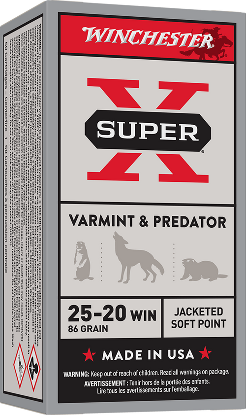 Winchester Super X 25-20 Win 86gr Jacketed Soft Point Rifle Ammo, 50rd Box - X25202