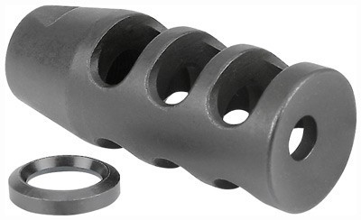Midwest Industries 3-Chamber AR Muzzle Brake, Black Phosphate Steel, 1/2x28 - MIARMB1