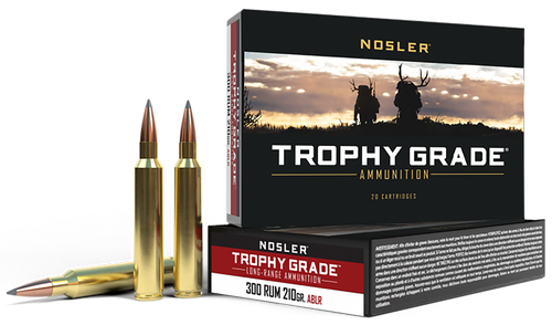 Nosler Trophy Grade Long-Range 300 RUM 210gr AccuBond Long Range Rifle Ammo, 20/Box - 60129