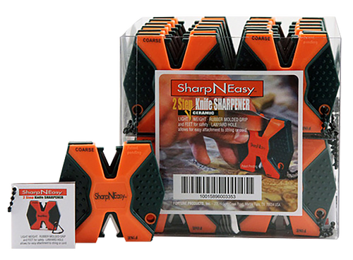 AccuSharp SharpNEasy 2-Step Sharpener Hand Held Fine/Coarse Ceramic Stone, Black/Orange - 335CD