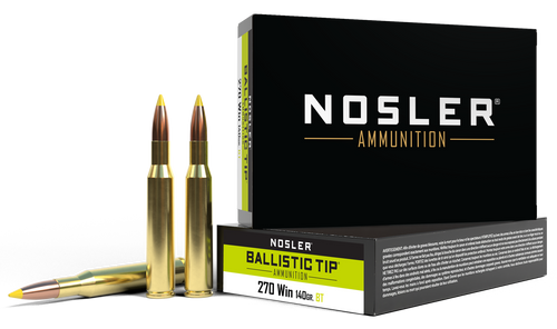 Nosler Ballistic Tip 270 Win 140gr Spitzer Hunting Rifle Ammunition, 20 Rounds - 40055
