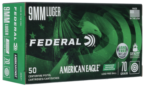 Federal American Eagle IRT 9mm Luger 70gr Lead Free 50rd Box - AE9LF1