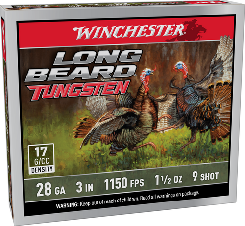 Winchester Long Beard Tungsten Plastic 28 Gauge 3" #9 Shot 5 Round Box - LBT2839